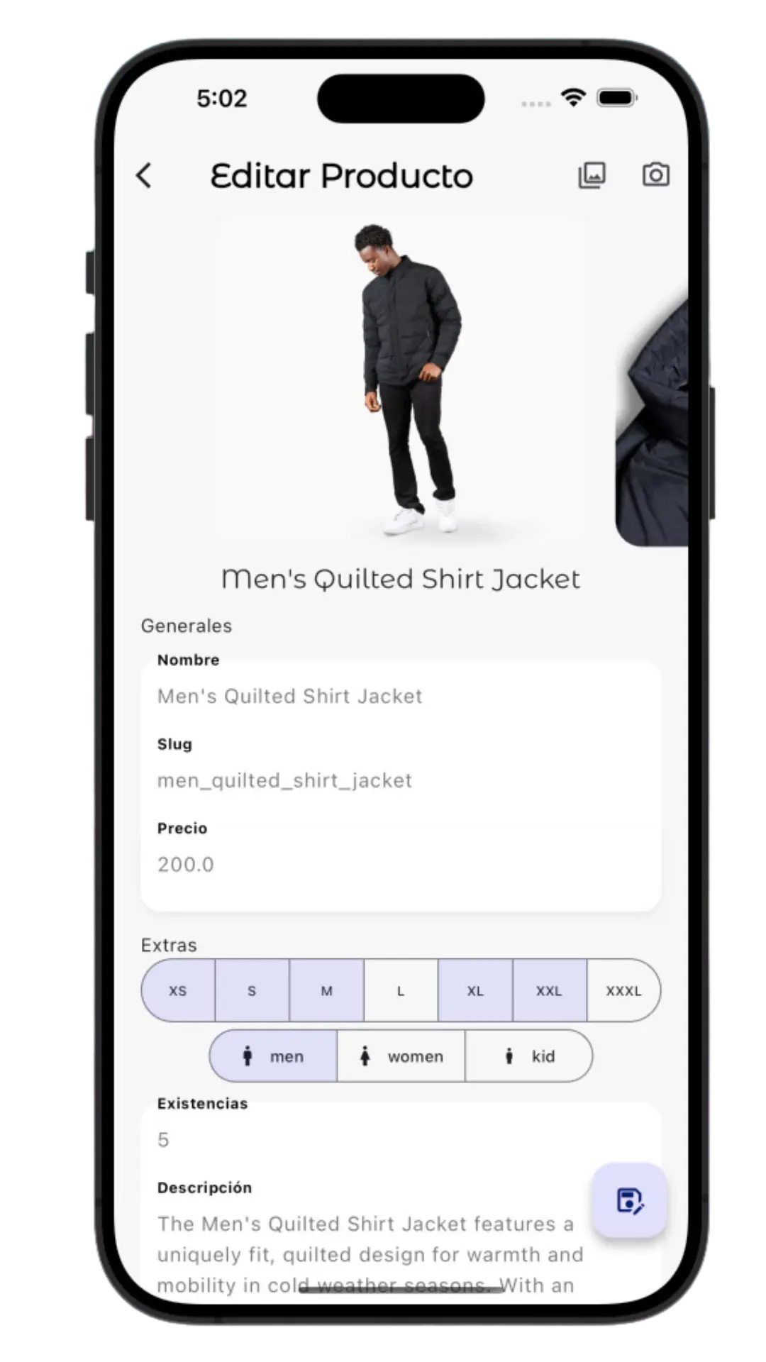 teslo shop app - captura 2